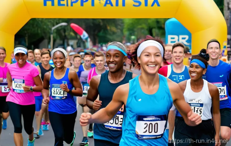 러닝 대회 사진 서비스 이용법 - Prompt 1: Race Day Excitement at the Starting Line**