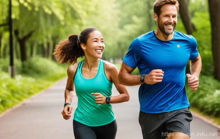 러닝 워치 브랜드별 장단점 - "A diverse group of runners, including a lean woman in her early 20s and a fit man in his late 30s, ...