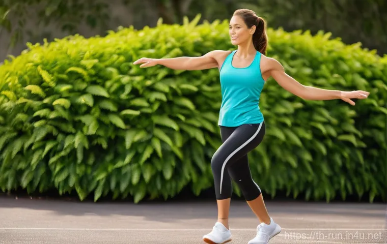 러닝 중 발목 부상 예방 훈련법 - **Prompt: Ankle Strengthening and Balance Training** A focused, athletic individual, male or fem...