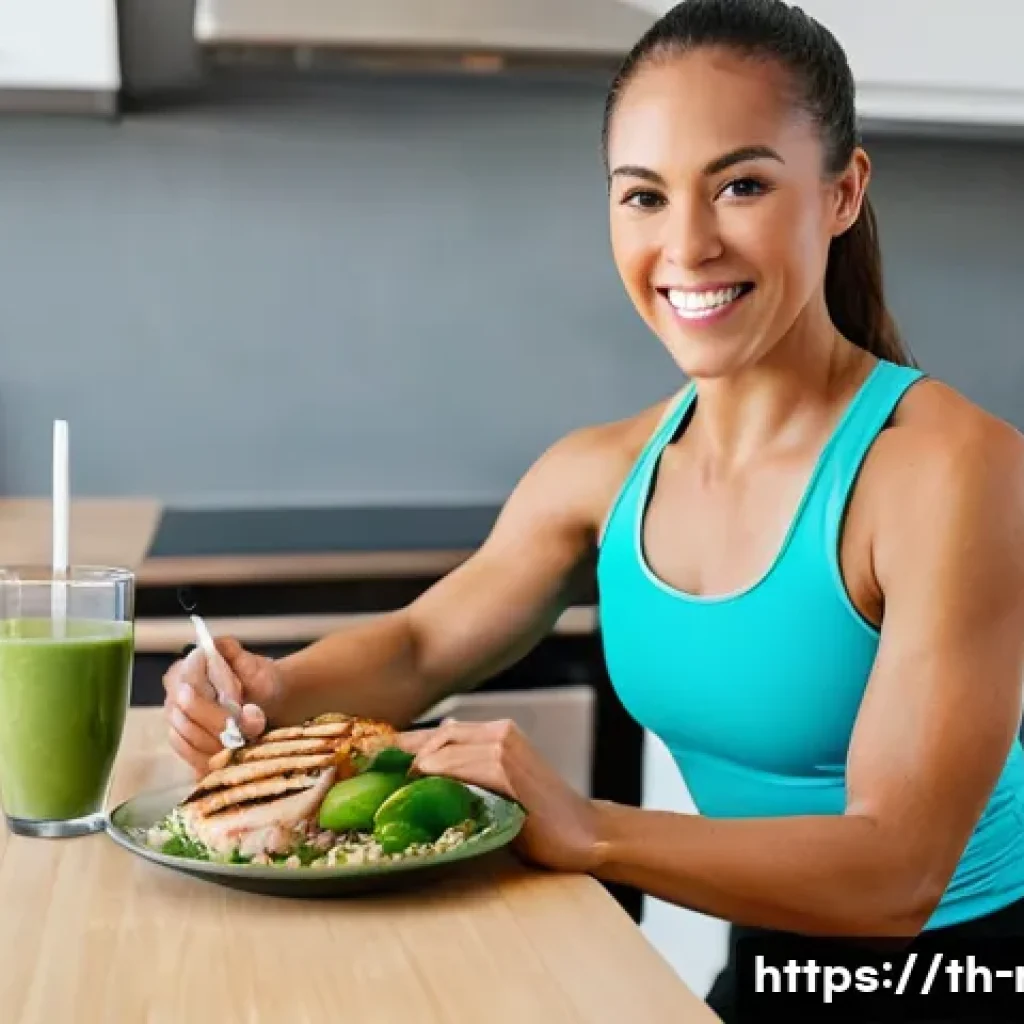 러닝 후 회복식 추천 - **Prompt 1: Post-Run Fueling** A fit and active female runner, in her late 20s, with a healthy, ...