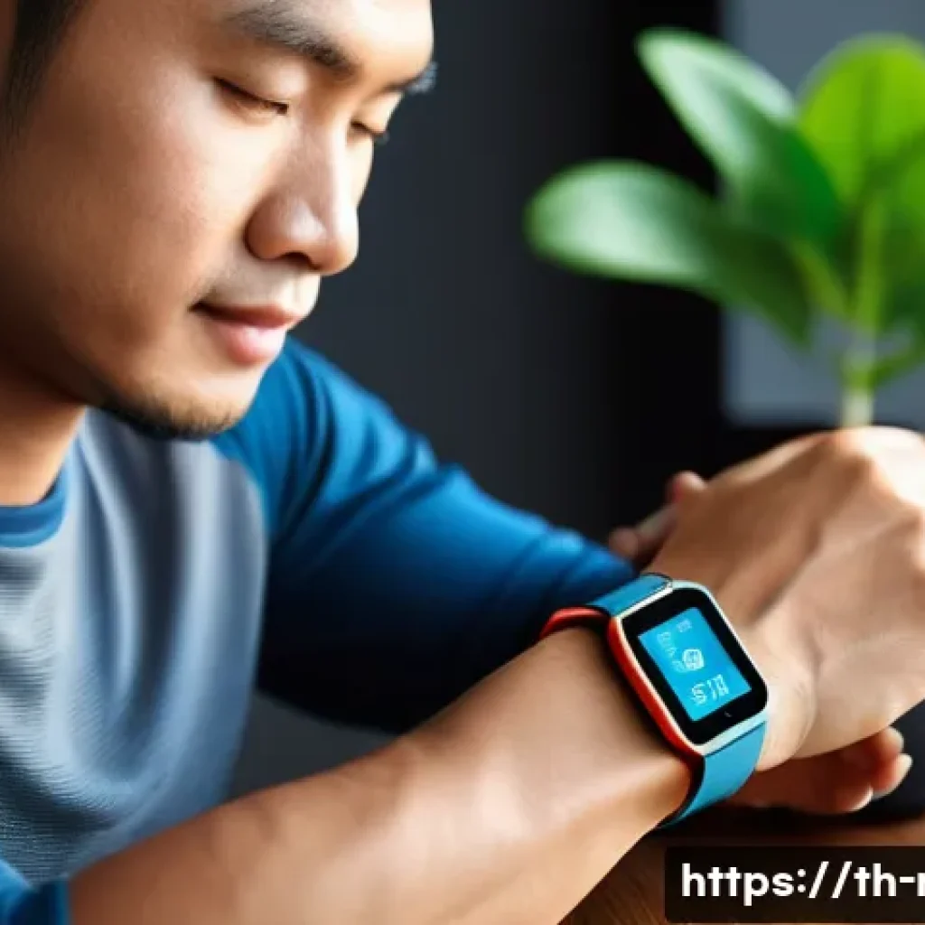 러닝 워치 초보 사용 가이드 - A detailed lifestyle scene of a Thai man adjusting a modern fitness watch on his wrist in a bright, ...